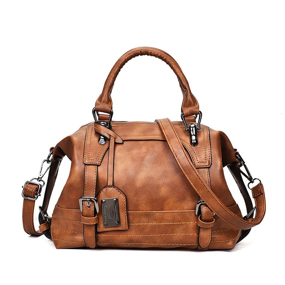 Women Vintage Handbag Purse Soft Synthetic Leather Shoulder Purse Travelling Bag