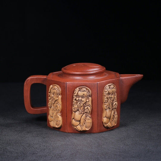 Chinese Yixing Zisha Clay Handmade Exquisite Teapot (八方 底款:陈仲美)