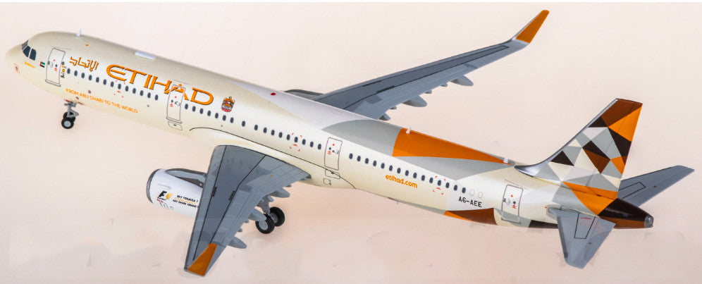 1:200 22CM JC Wings Etihad Airways Airbus A321 Plane Diecast Aircraft Model