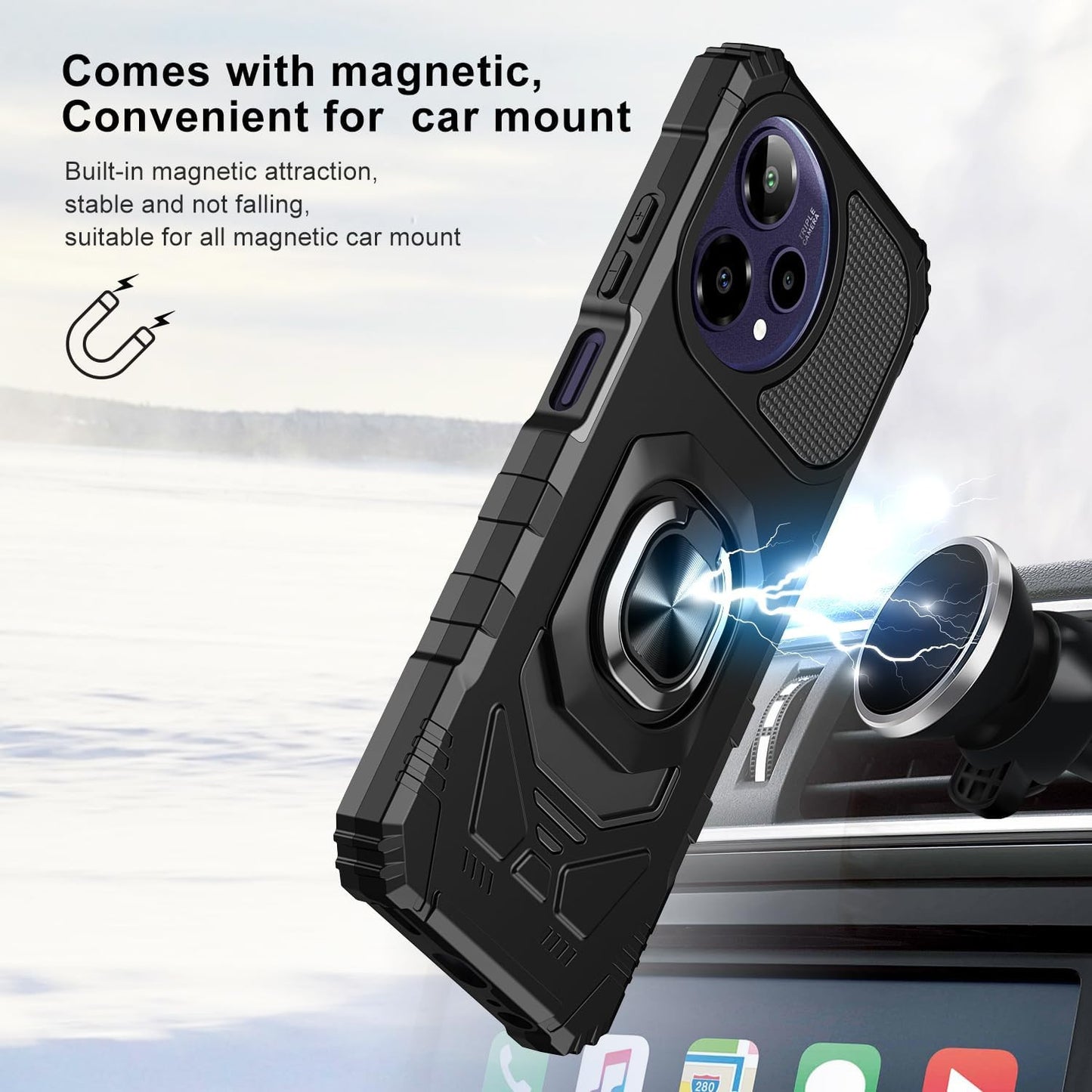 For Cricket Icon plus 2026 Phone Case/At&T Verge 2 Case with Tempered Glass Scre
