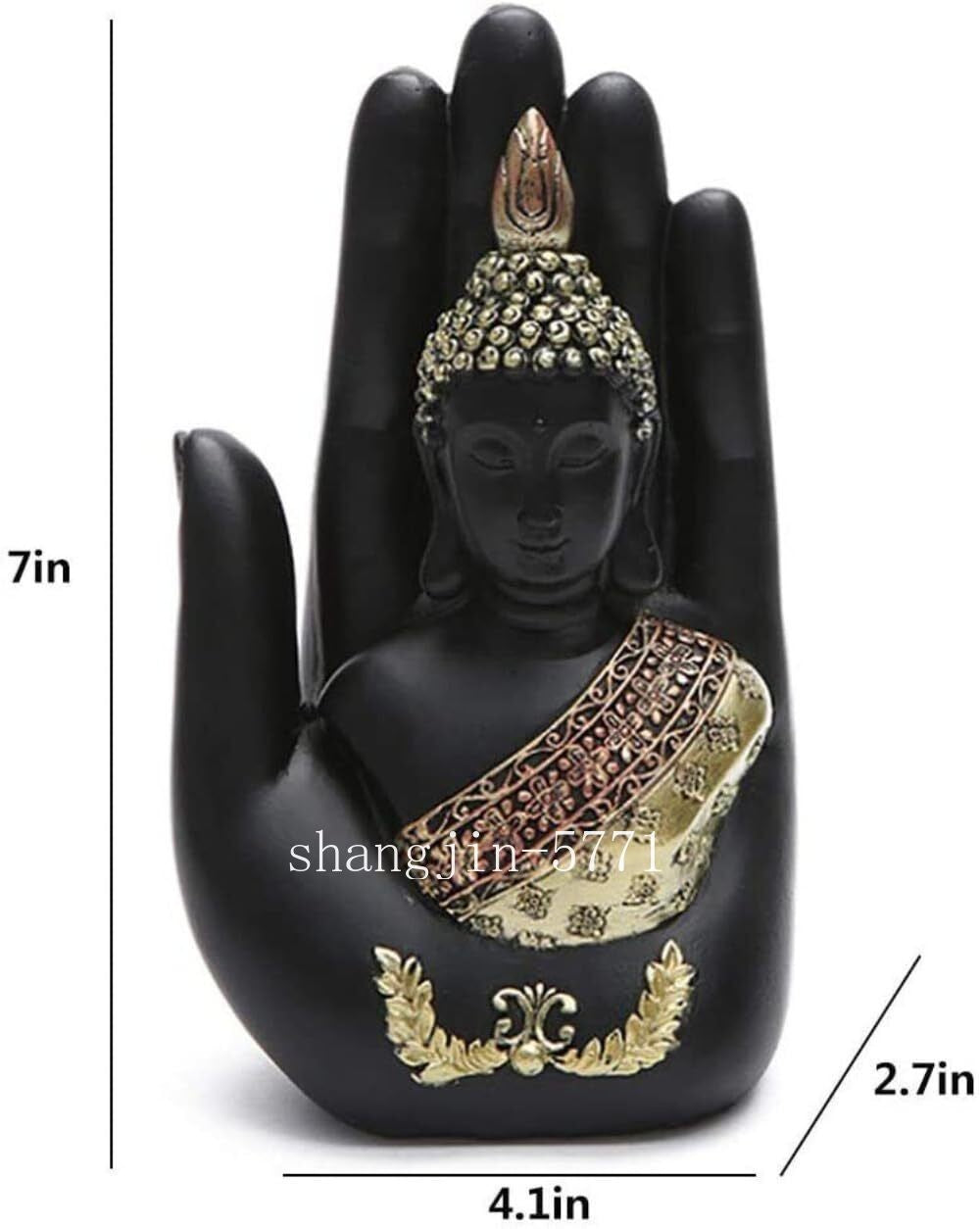 7" New Palm Resin Buddha Sculpture in The Handicraft Buddha Sculpture Collect