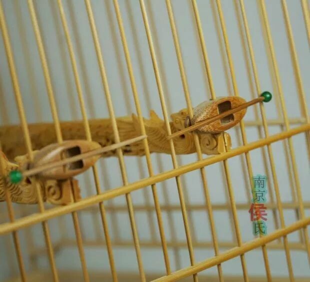 5 Pcs Exquisite Bamboo Bird Cage Cup Holders / Stands / Blocks / Mounts