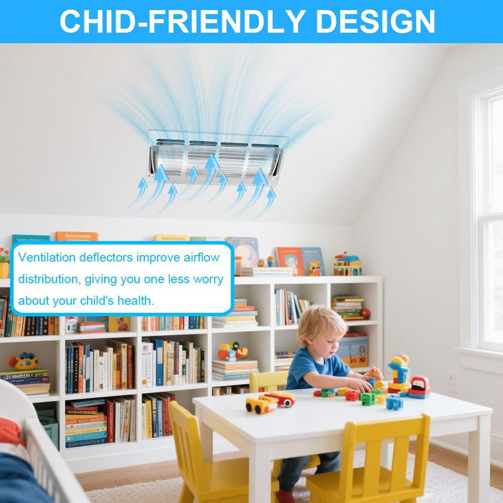 2PCS Transparent, Powerful Magnetic Vent Deflector, Vent Deflectors for Home Flo