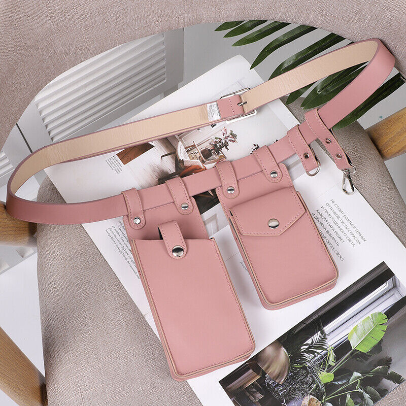 2 Piece Women's Belt Bag Waist Bags Female Leather Flap Crossbody Chest Bag