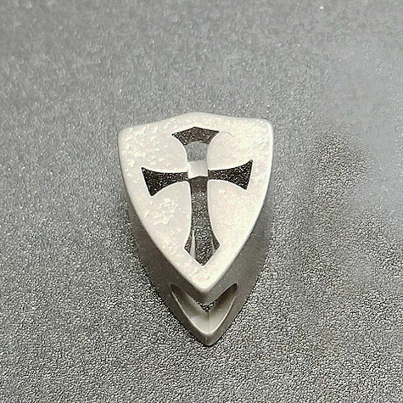 Titanium Alloy Cross Shield Knife Beads Brass Copper DIY Paracord Accessories