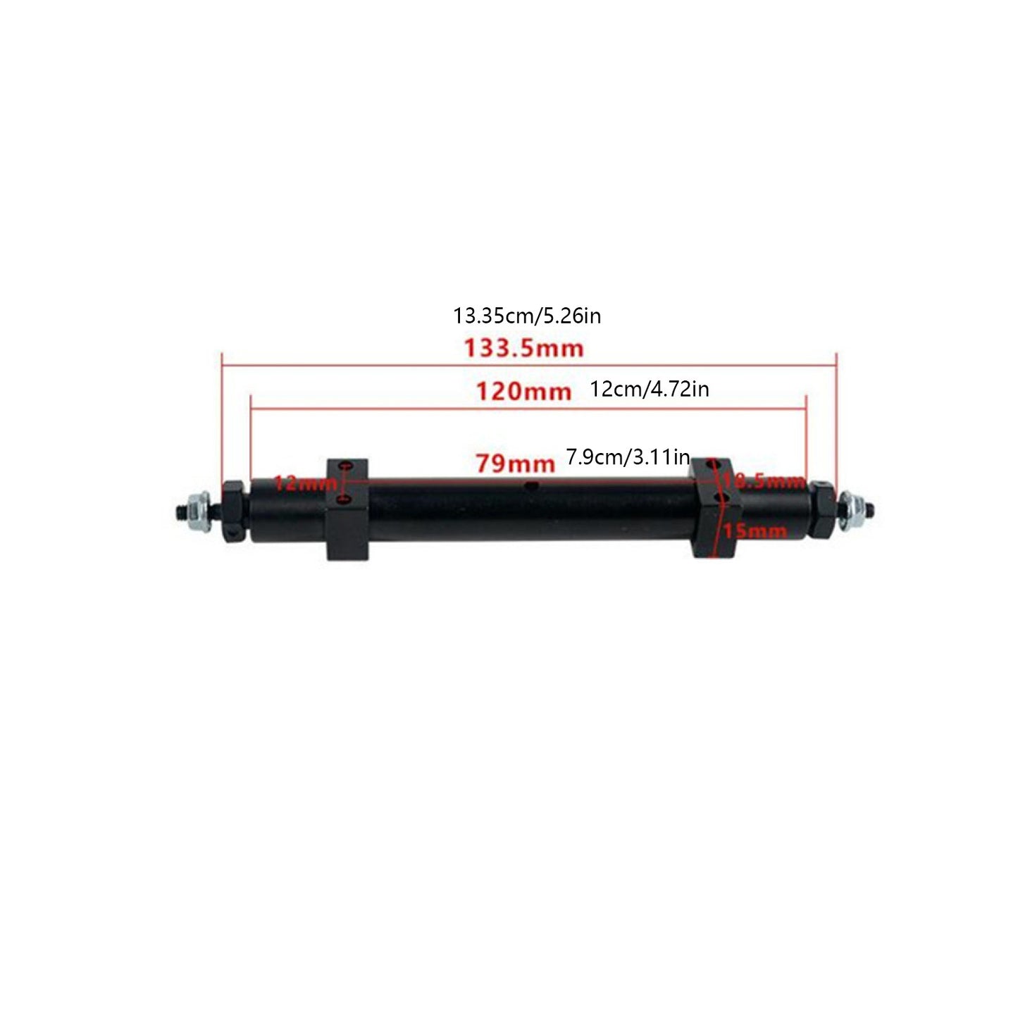 Black Metal Non-Powered Rear Wheel Axle For Tamiya Tractor Trailer 1:14 RC Car,