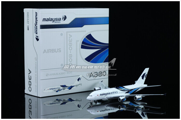 1:400 JC Wings Malaysia Airlines AIRBUS A380 Passenger Airplane Diecast Model