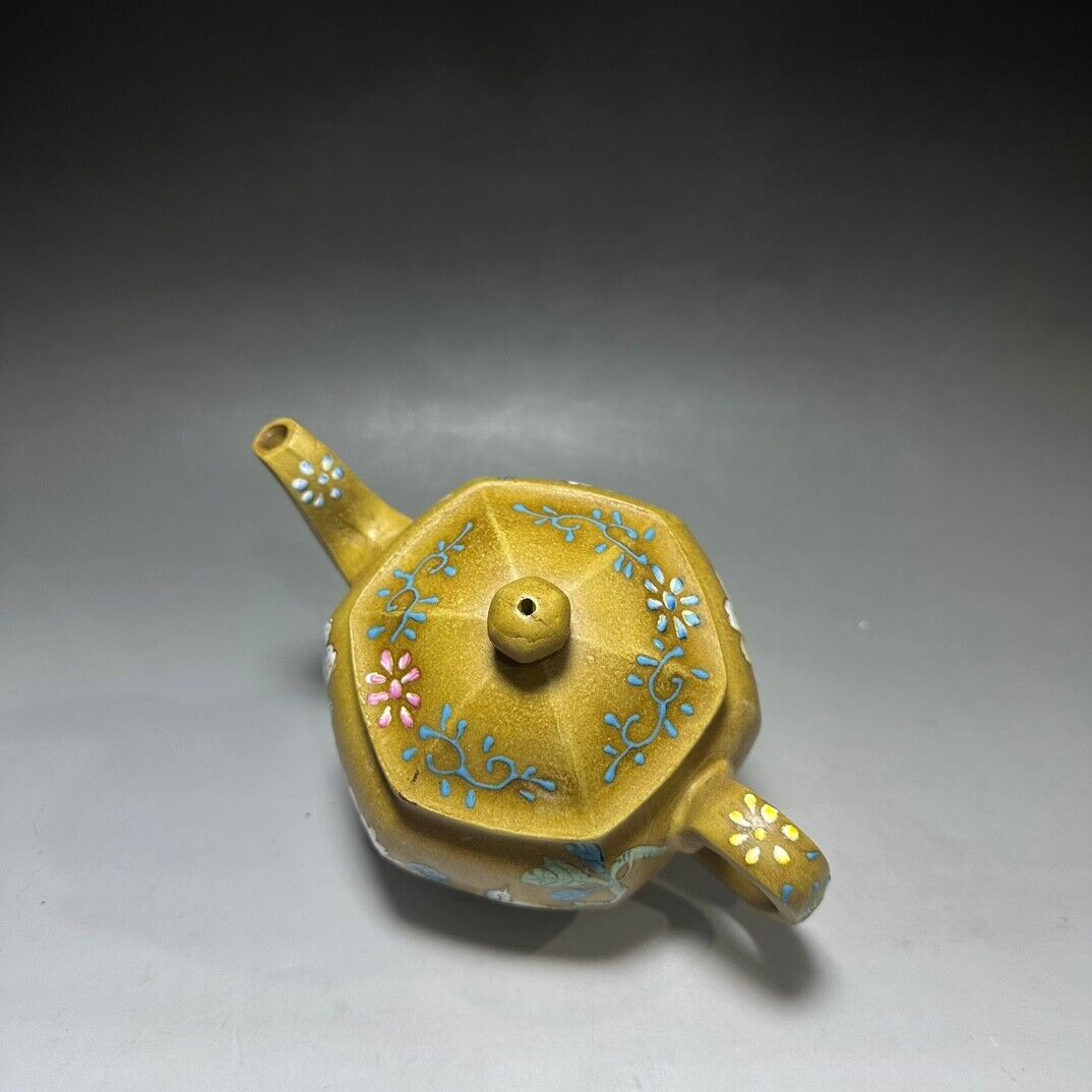 Chinese Yixing Zisha Clay Handmade Exquisite Teapot(六方宫灯 底款:浙甯玉成窑)