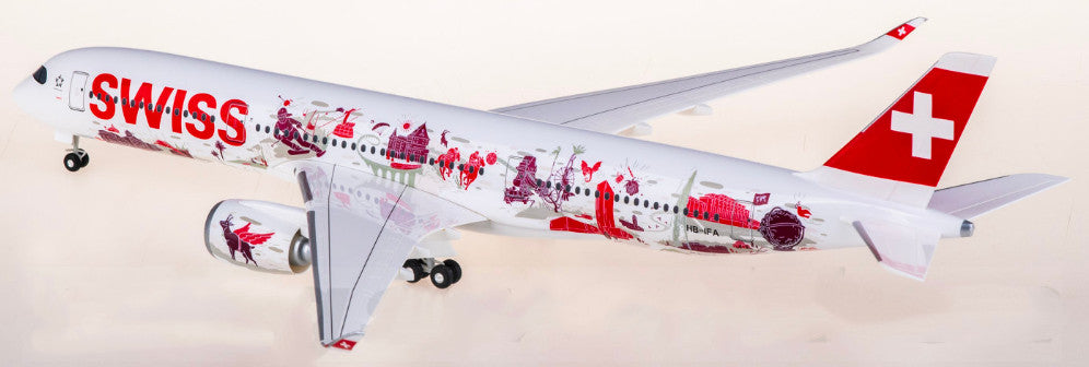 1:200 Hogan Swiss Airbus A350-900 Passenger Airplane ABS Plastic Aircraft Model