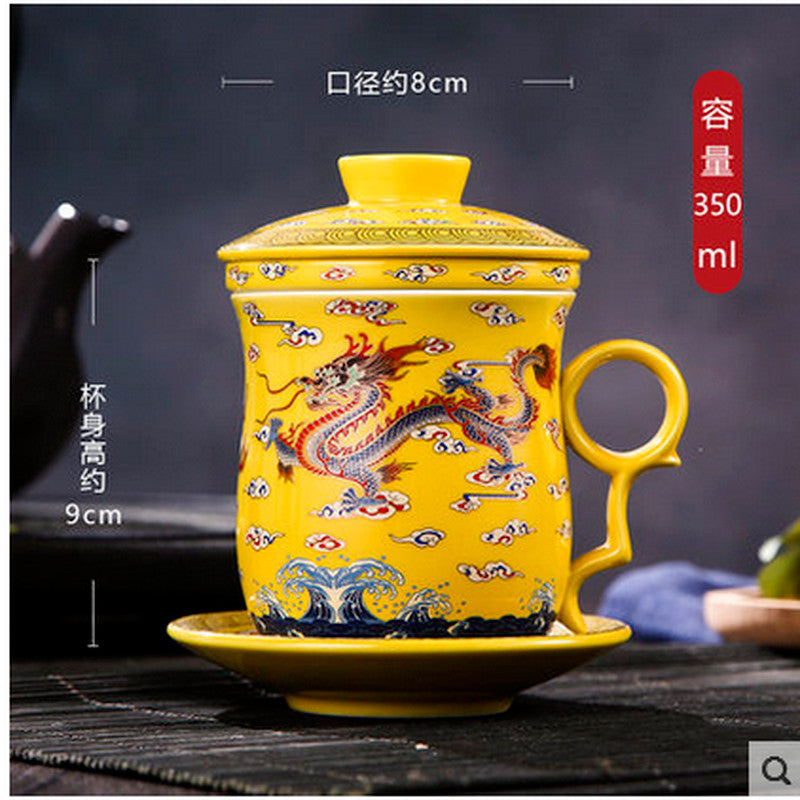 Chinese Jingdezhen Porcelain Tea Cups Coffee Mug Green Tea Flower Tea Infuser
