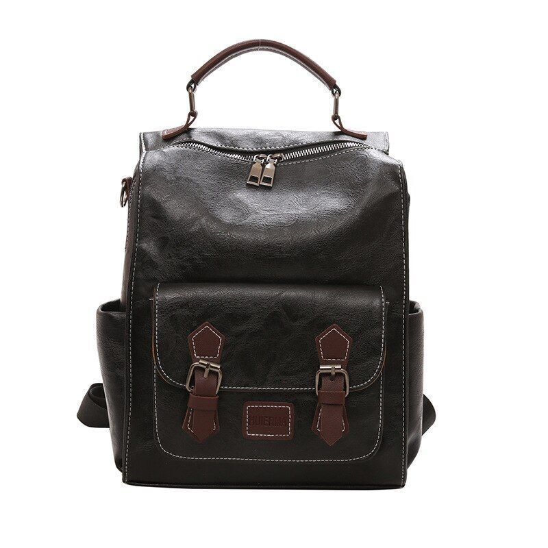 Women Backpack Vintage Synthetic Leather Travel Bag Retro Student Bag 26*15*32CM
