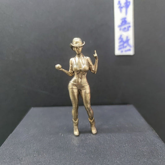 Pure Copper Western Cowboy Girl Sexy Plump Hand Model Ornaments