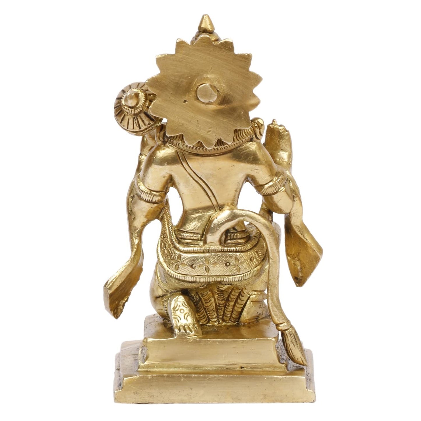 Brass Hindu God Lord Hanuman Sitting in Blessing Posture Figurine Sculpture Idol