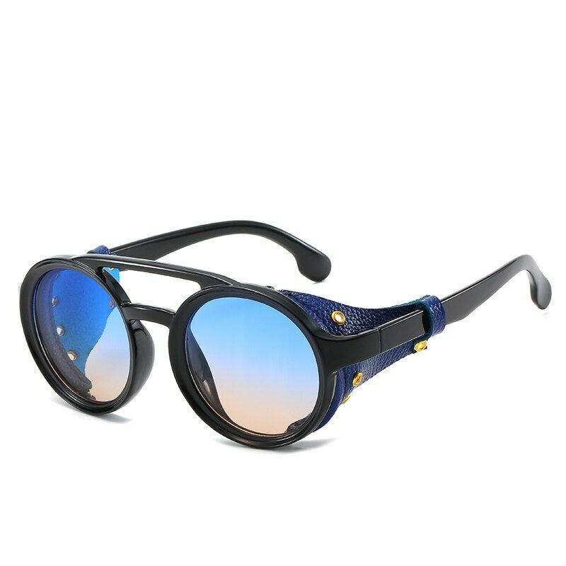 Men Steampunk Sunglasses Round Vintage UV400 Shade Women Eyewear Stylish Glasses