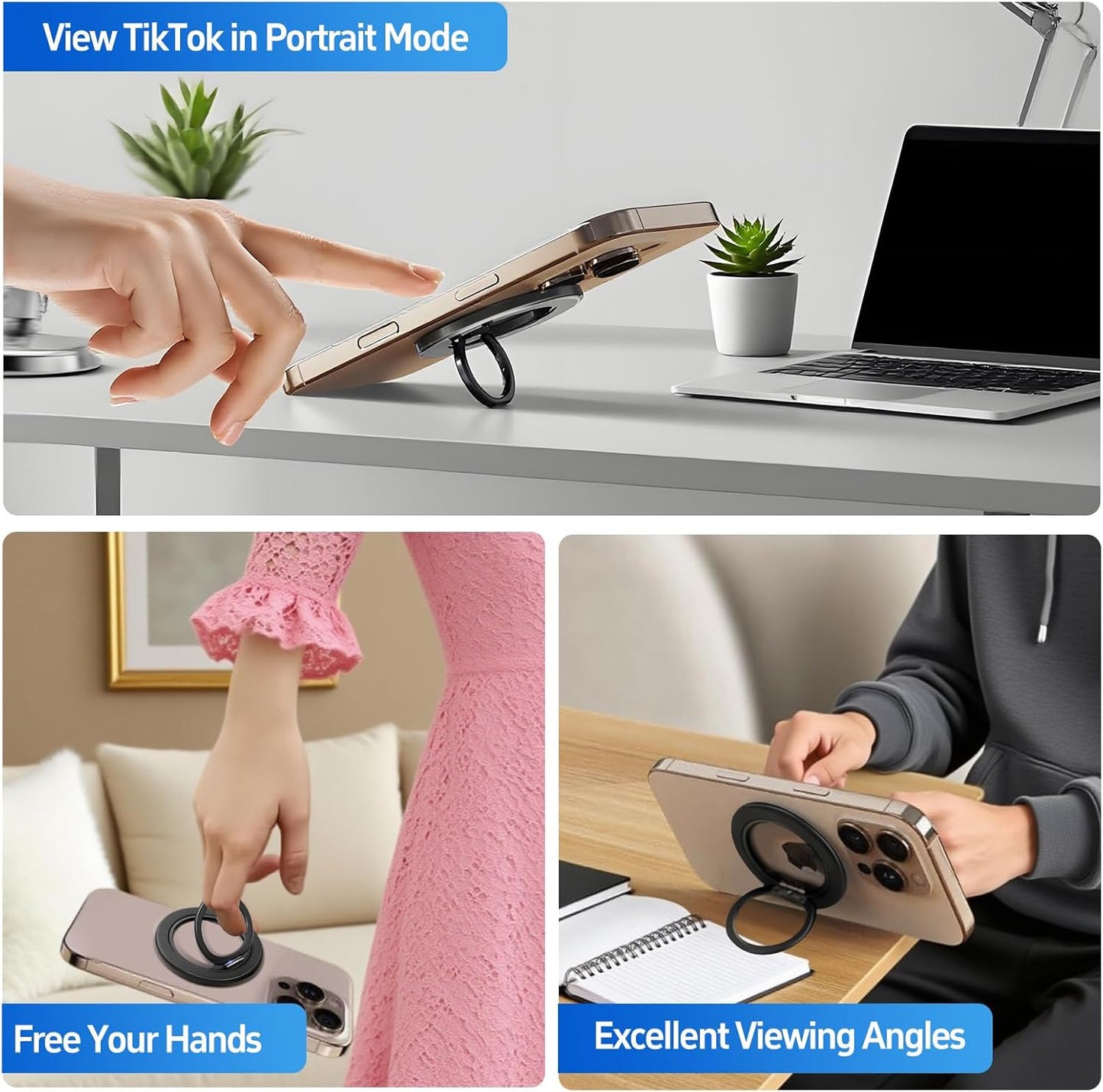 Magnetic Phone Ring Magsafe Phone Grip, Magnetic Cell Phone Stand Holder Finger