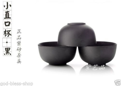 10pcs Chinese Yixing Pure Zisha Stoneware Tea Set Tea Cup Black Marked Teacup