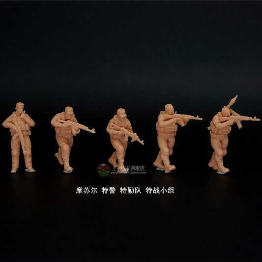 1/72 1/64 1/87 SWAT Team Special Operations Unit 5-Persons Unpainted Model