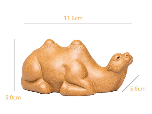 Purple Clay Tea Pet Camel Statue Tea Figurine Desktop Ornaments Handmade