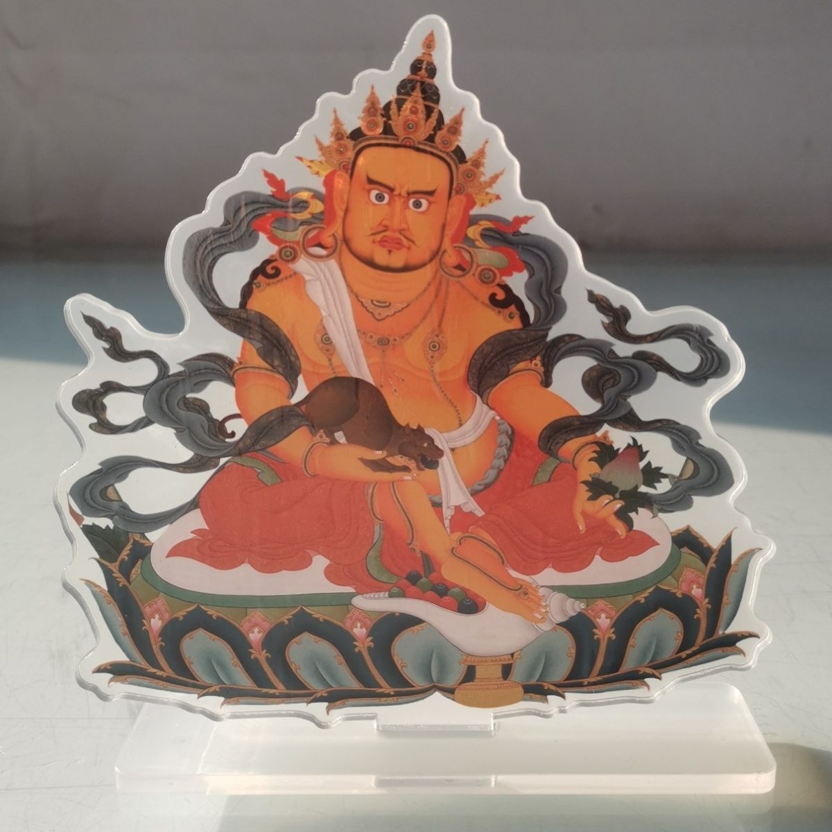 15CM New Yellow God of Wealth Acrylic Buddhist Faith Decoration