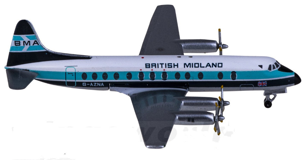 1:400 AeroClassics BRITISH MIDLAND Vickers Viscount 800 Airplane Diecast Model
