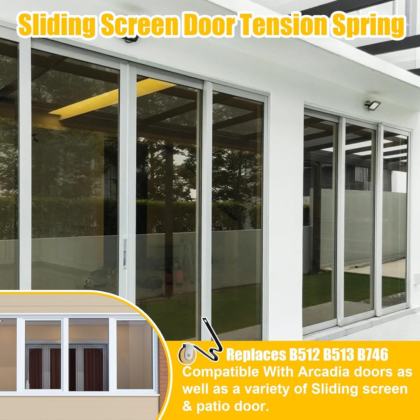 4 Pack Sliding Screen Door Rollers for Academy Doors, Smooth & Quiet, 1" Concave