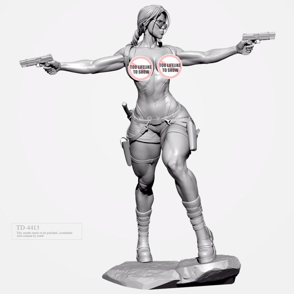 1/24 resin figure model Double shot Laura (no glassese) Unassembled Unpainted