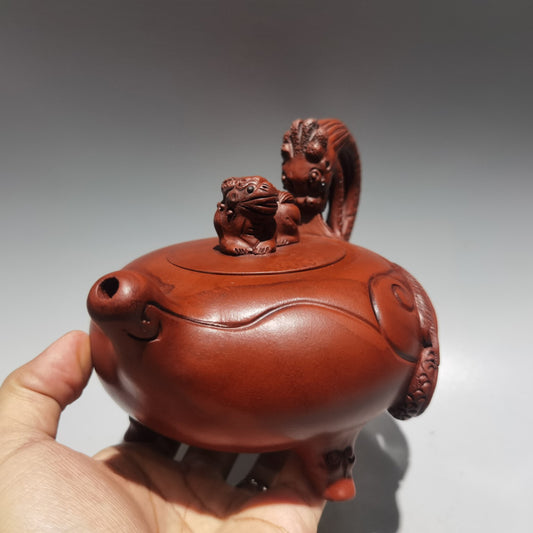 Chinese Yixing Zisha Clay Exquisite Dragon Statue Zisha Teapot Tea Set