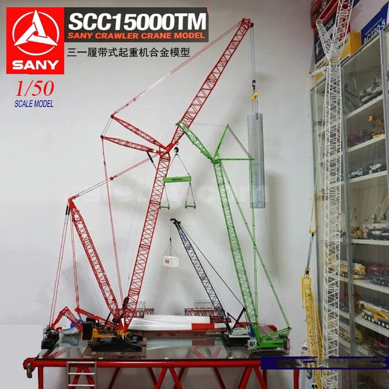 1:50 SANY SCC15000TM Crawler Crane Constuction Machine Equipment Diecast Model