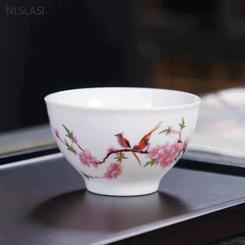White Porcelain Tea Cup Ceramic Master Cup Tea Set Tea Bowl Chinese Teaware