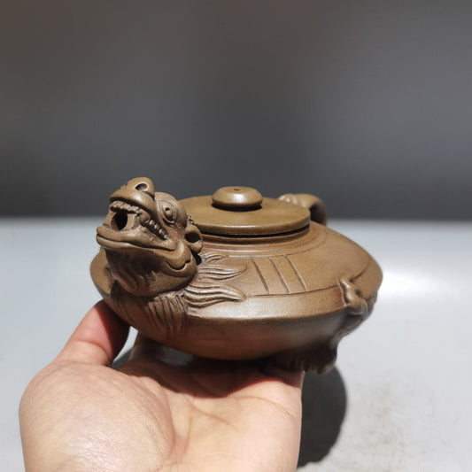 Chinese Yixing Zisha Clay Handmade Exquisite Teapot(霸下壶 低款:乾隆年制)