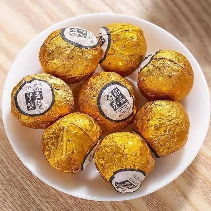 250g FuDing Ball-shaped Aged Shou Mei Longevity Eyebrow Handmade pearl White Tea