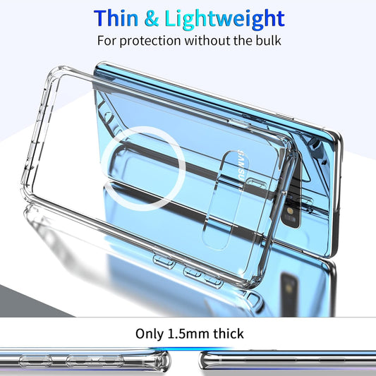 For Samsung Galaxy S10+ plus Case 6.4 Inch,With 200% Stronger Magnetic, Anti-Yel