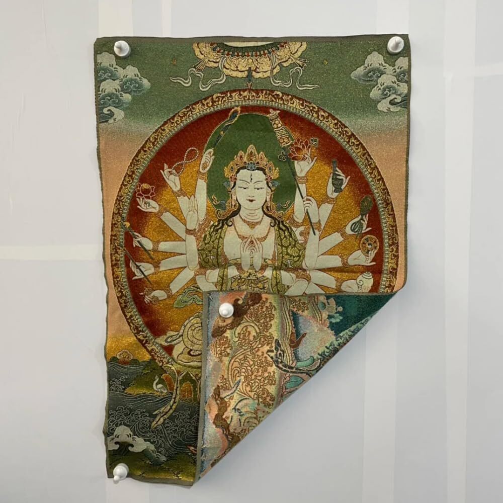 60cm Tibetan Thangka Embroidery Bodhisattva Buddha Wall Hanging Art Handicraft