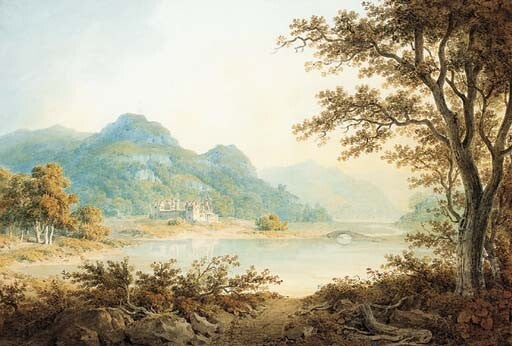 Dream-art Oil painting Hugh+William+Williams-Ardkinglass,+Argyle river landscape