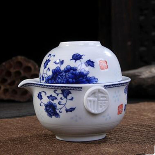 Tea Set Include 1 Pot 1 Cup Elegant Gaiwan Easy Teapot Kettle Porcelain Tea Pot
