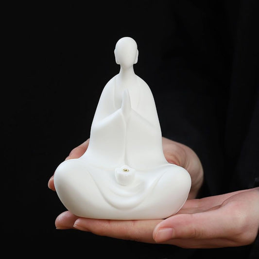 Buddha Statue Ceramic Tea Pet Incense Burner 21cm Kung Fu Tea Tray Tea Play