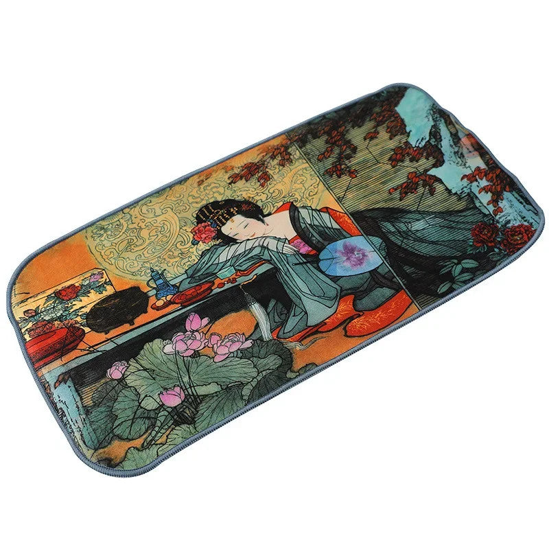 36cm Chinese Retro Tea Towel Strong Water Absorption Thicken Tea Mat Coaster