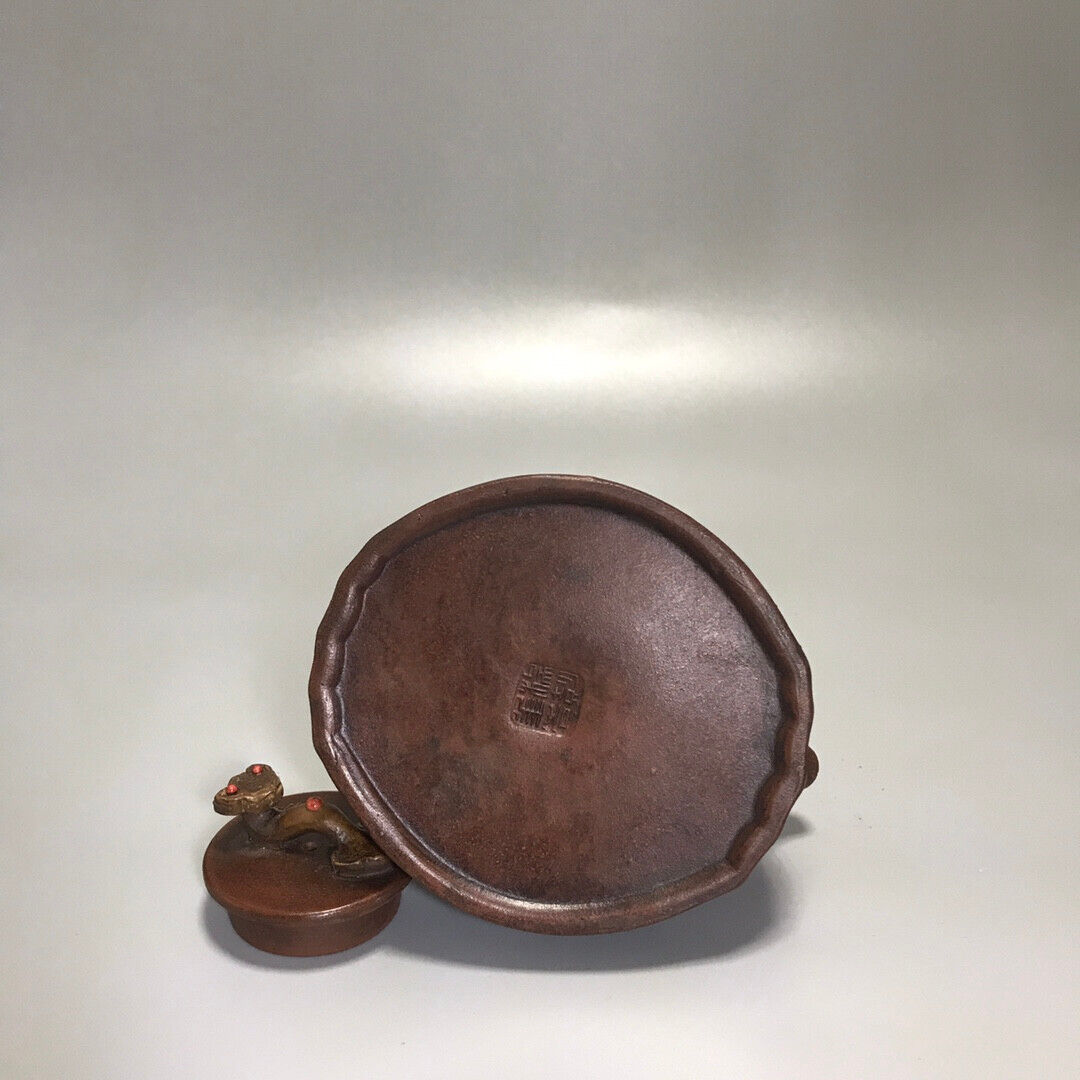 Chinese Yixing Zisha Clay Handmade Exquisite Teapot (浪花镶玉提梁 底款:杨鹏年)