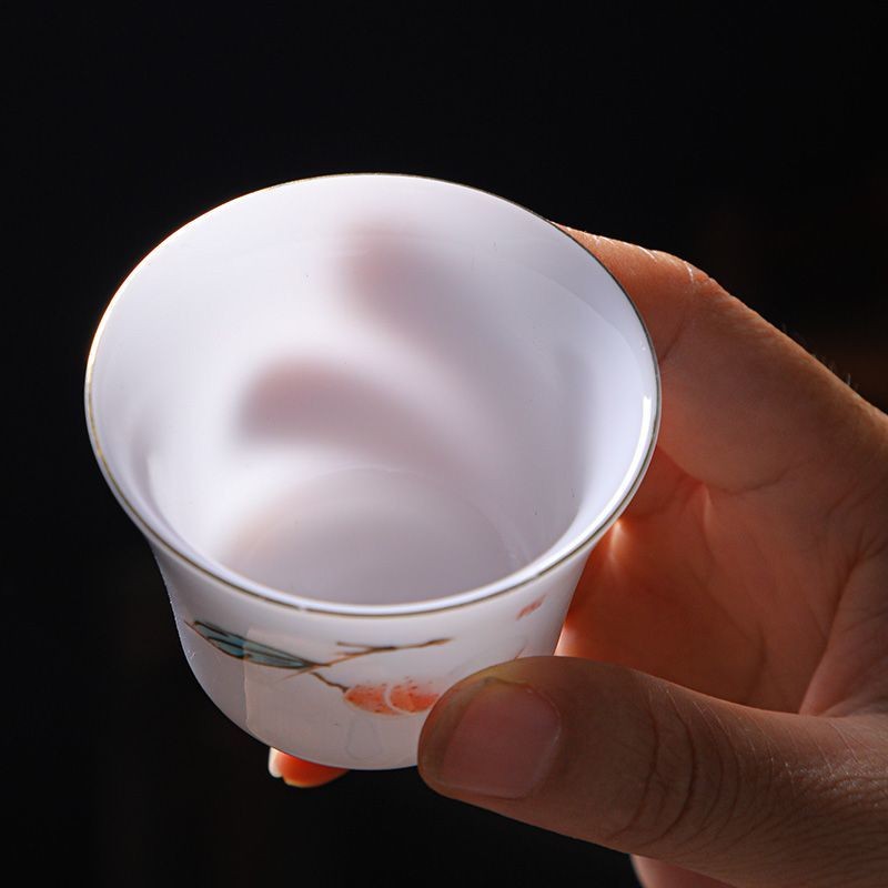 55ml Luxury Ice Jade Porcelain Lychee Tea Cup Thin Body Kung Fu Master Cup
