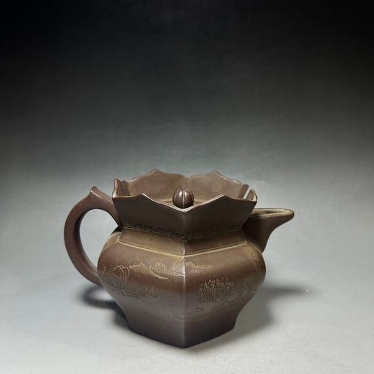 Chinese Yixing Zisha Clay Handmade Exquisite Teapot (大僧帽壶 底款:顾景舟)