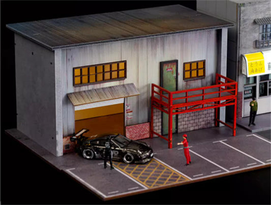 1:64 Scale Initial D Garage House Building Set Model Toy