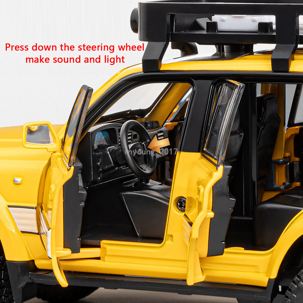 1/24 Land Cruiser LC80 Model Car Diecast Toy Cars Toys for Boys Kids Gift Yellow