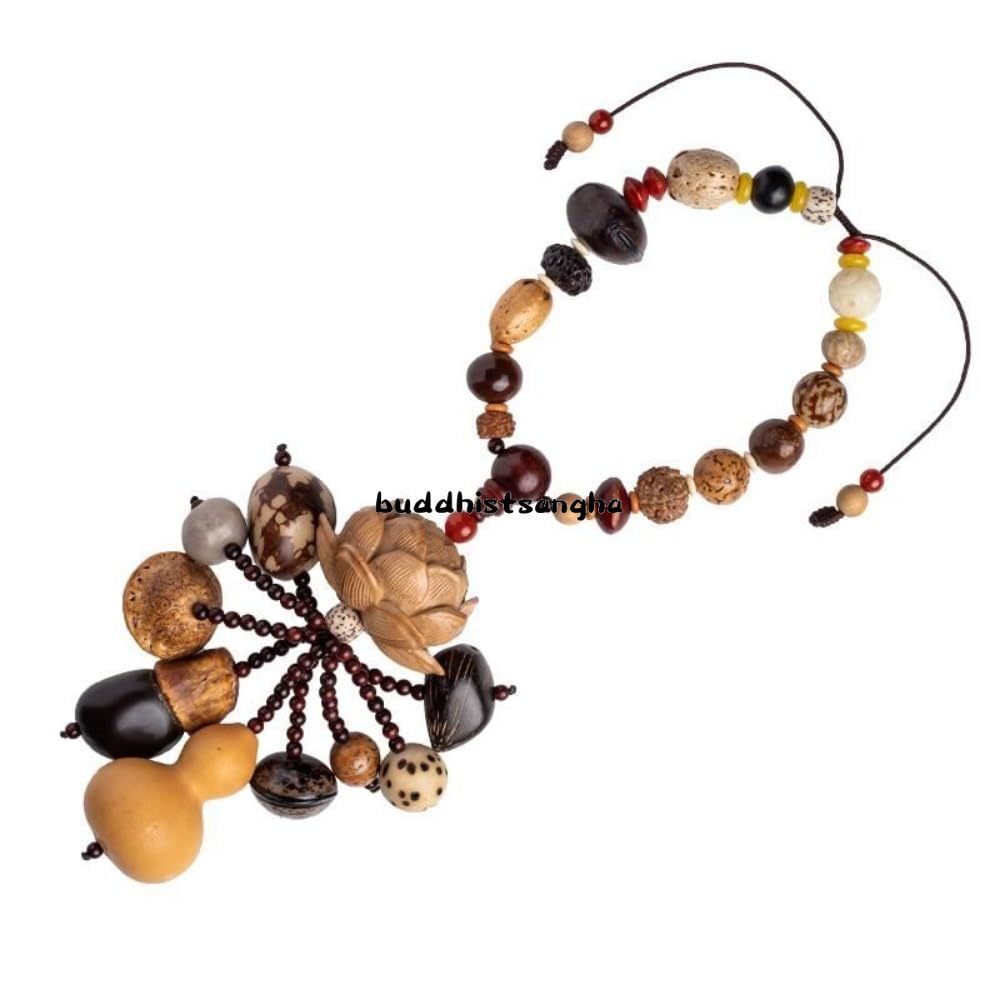 Eighteen Bodhisattvas Peach Wood Lotus Guanyin Buddha Car Pendant Decoration