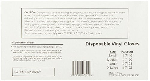 Emerald Shannon 100 Count X-Large Powder-Free Vinyl Gloves, 4 Mil, Blue