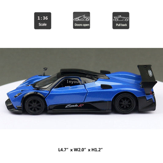 1:36 Pagani Zonda R Model Car Diecast Pull Back Toy Cars for Boys Kids Orange