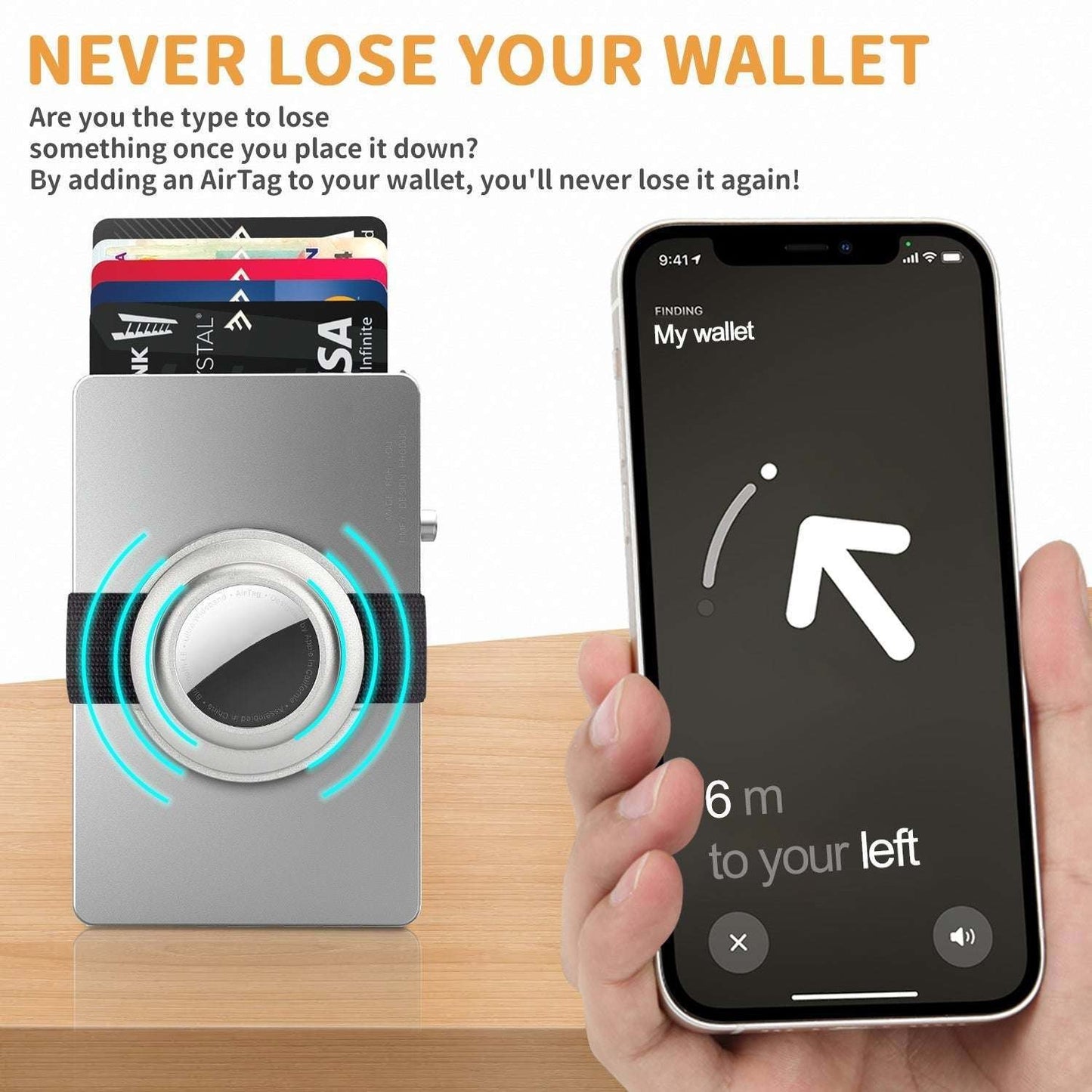 TOYFID Pop Up RFID Slim Wallet with AirTag Holder