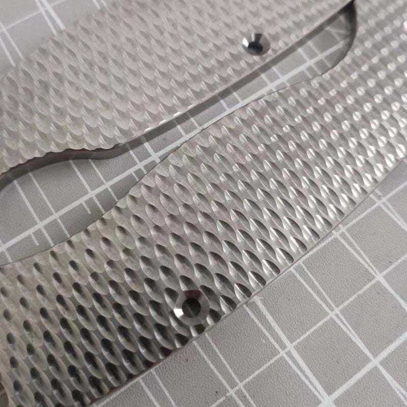1Pair Titanium Knife Handle Scales Radial Stria for Spyderco Paramilitary C81