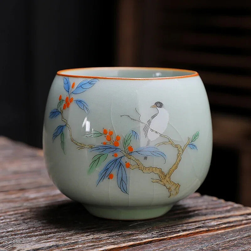 1pc Tea Accessories Kiln Restoring Ancient Ways Celadon Teacup Porcelain Chinese