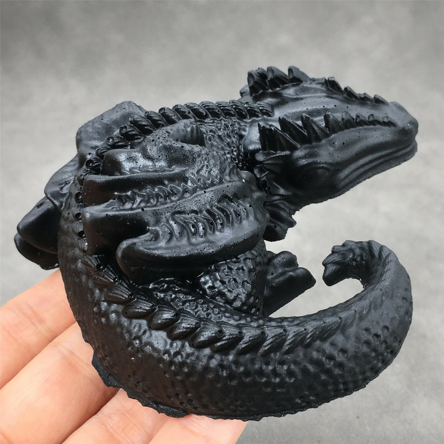 1 Piece Black Resin Dragon Hand Carved Dragon Crystal Reiki Healing