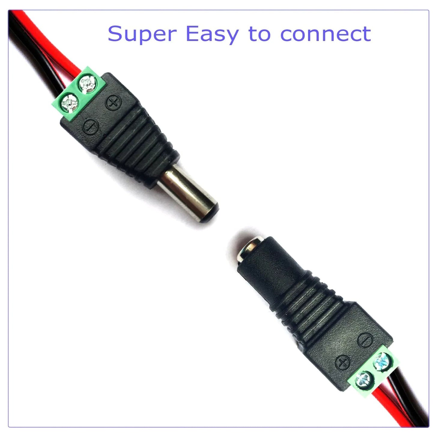 10Pcs Male & Female 5.5mm x 2.1mm DC Power Connector Jack Plug 12V 24V.